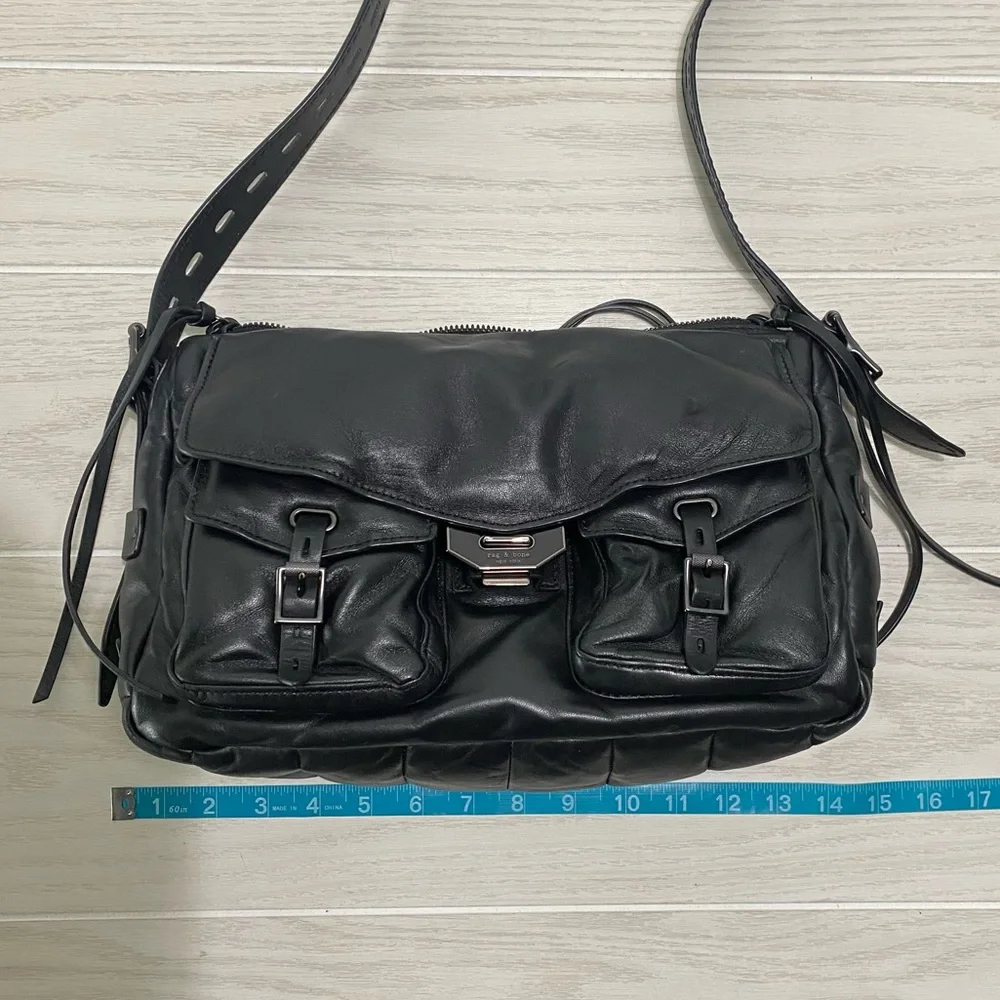Rag and Bone field puffer leather messenger bag - Picture 13 of 15